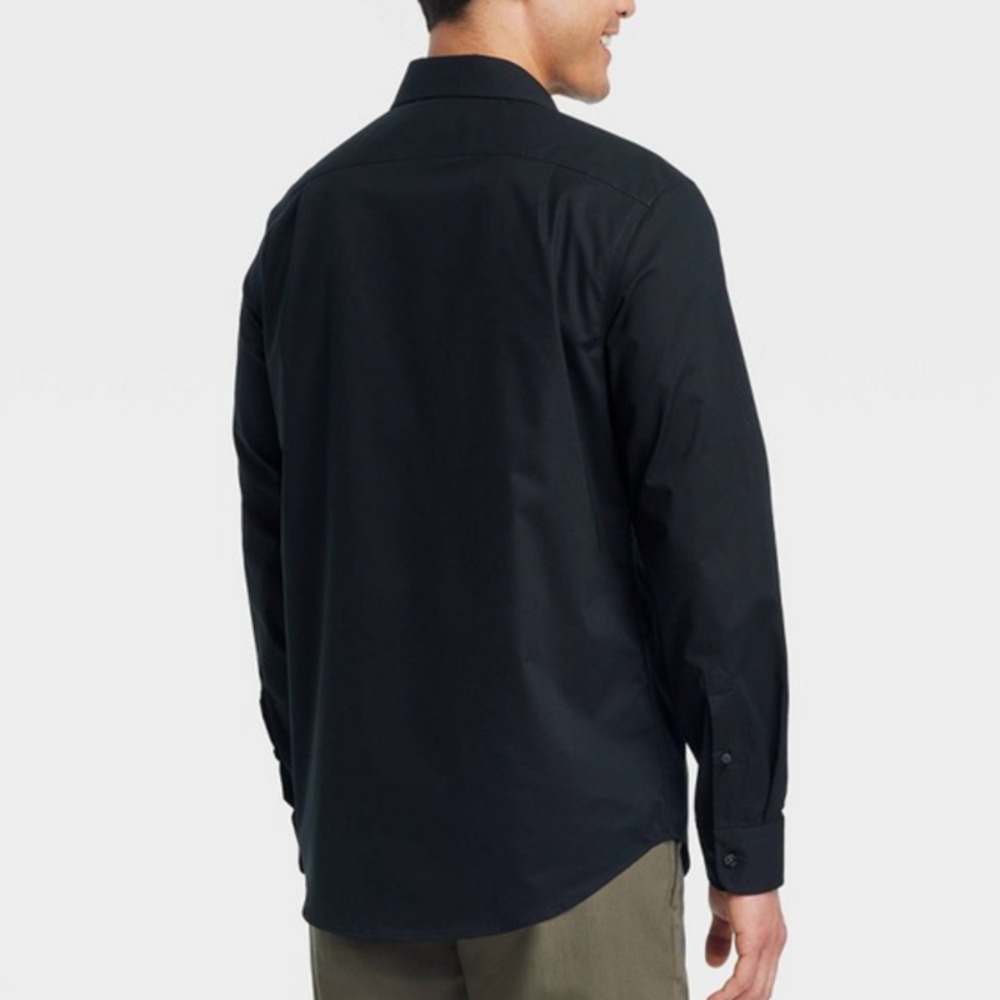 Goodfellow & Co Standard Fit Black Long Sleeve Button Shirt Size Men XXL - Picture 2 of 5